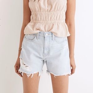 NWT Madewell Relaxed Mid-Length Denim Shorts in Arnham Wash Destructed Edition